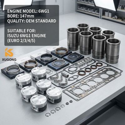 6WG1 Engine Rebuild Kit Overhaul Gasket Piston Liner Set for Hitachi ZX450 ZX470 Excavator Heavy Duty Parts